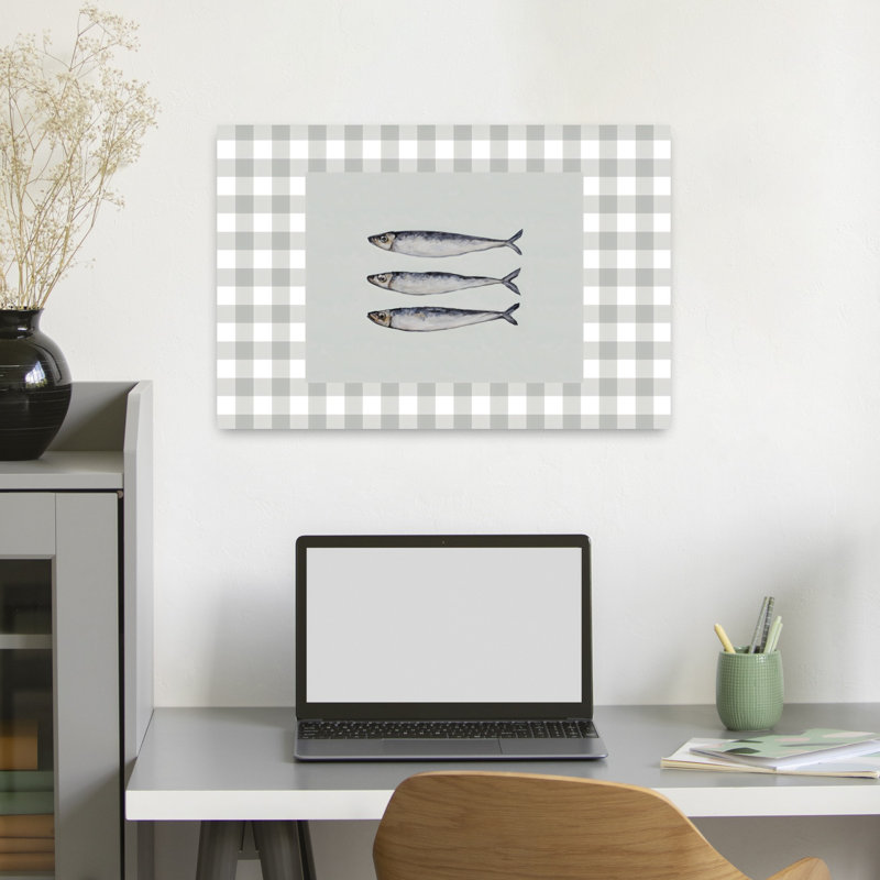 Art mural abstrait sardine, H 16 po x l 24 po