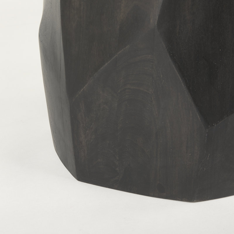 Ab Round Solid Wood Dining Table, Dark Gray