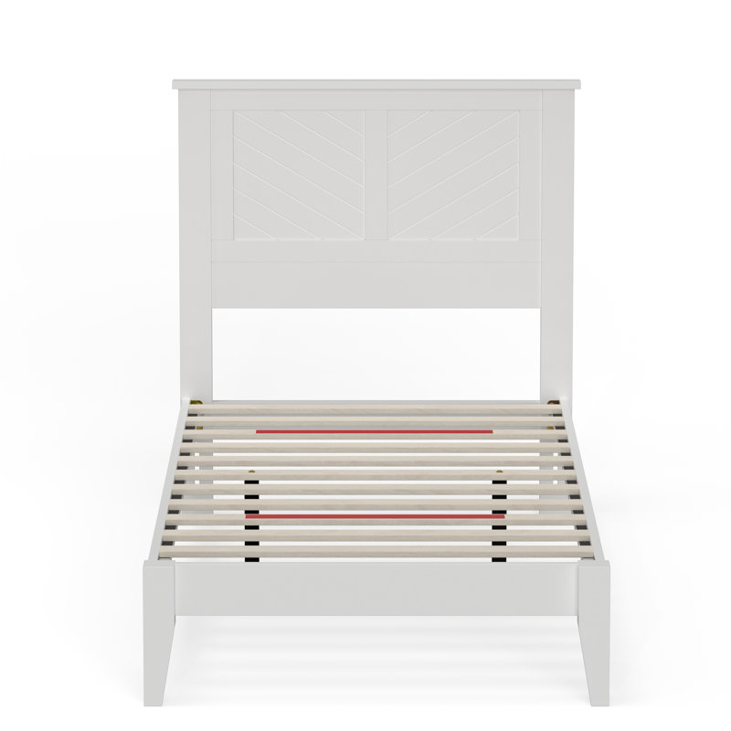 Palmdale Solid Wood Platform Bed, Twin, White
