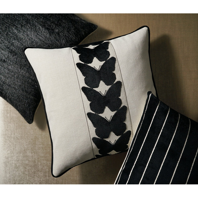 Coussin Fozzie, Ébène, Carré 24 po