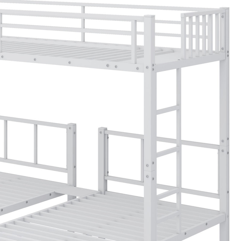 Metal Triple Bunk Bed, White