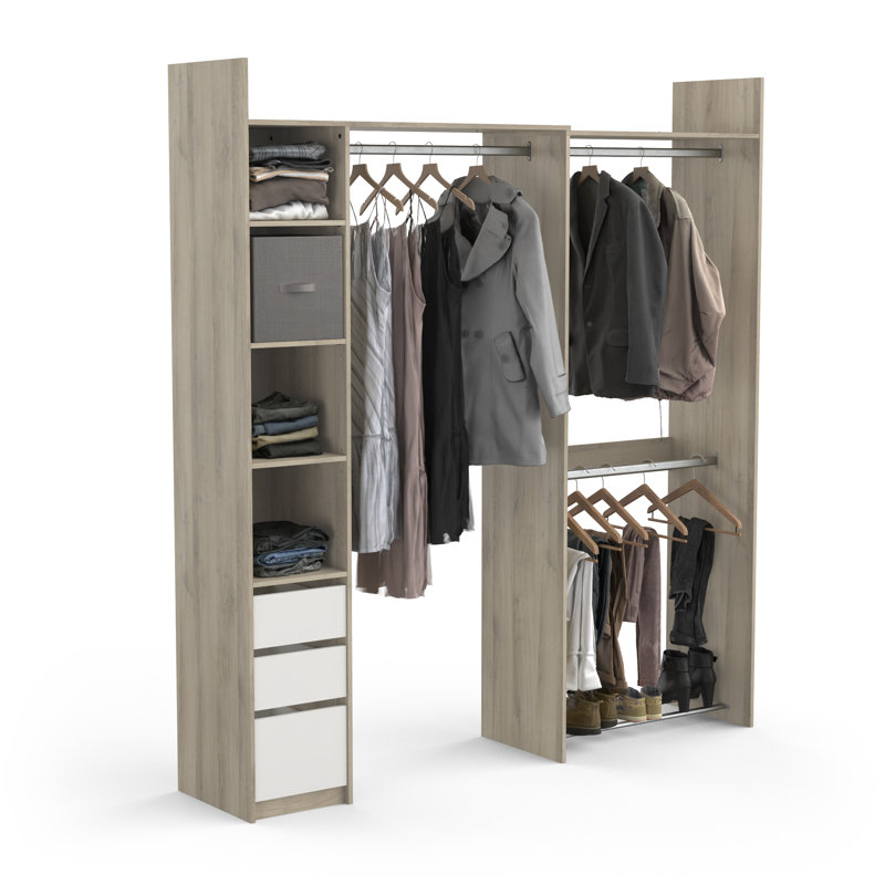 Casanas 142cm - 199cm Closet System (Can Be Cut To Fit)