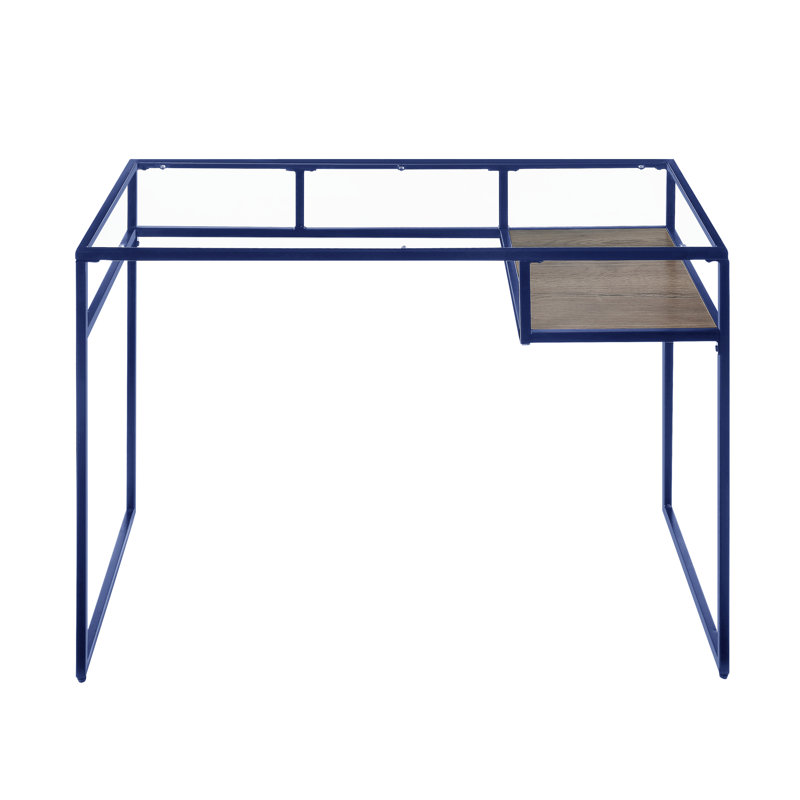 Bureau d'écriture en verre trempé Quayle, Bleu