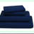 CoolCotton Full Bed Sheet Set - 600 TC 4 Piece Super Soft & Breathable Sheets, Deep Pocket, Navy Blue Solid - Full Size Sheets for Cooling Comfort