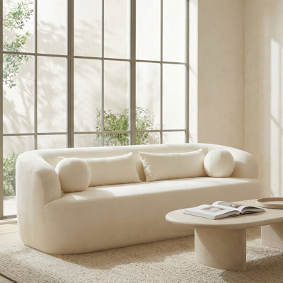 Boneless 86'' Chenille Upholstered Curved Sofa