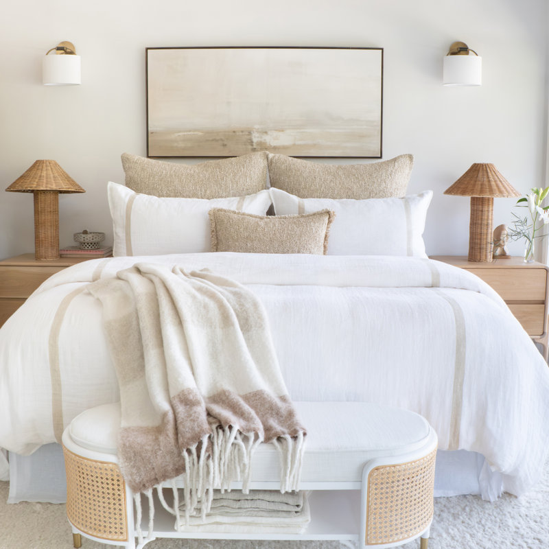 Brentwood Square Pillow Cover & Insert, Natural, 14" H x 24" W