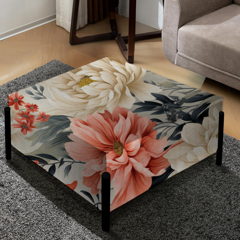 Floral Botanical Marvel Delight - Grand repose-pieds carré floral