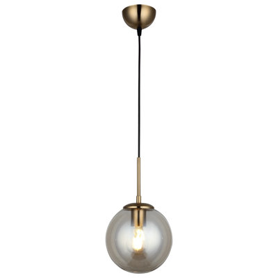 Antiquation Metal Chandelier with Glass Cap, Adjustable Height 15.7 - 39.0 inches | Ø7.1 inches Base Plate, E27 Socket (Max 40W) | Elegant Lighting Fixture for Dining Room & Living Room | IP20 Rated