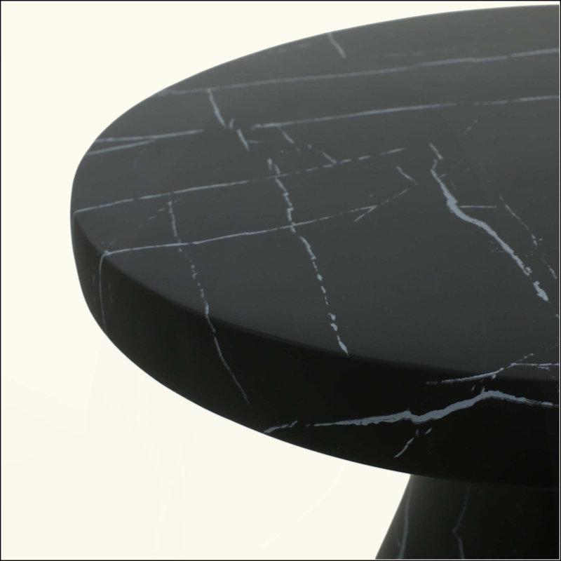 Table de bout d'extérieur en béton avec poids MVER, Noir