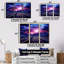 Lavande, train, rails, fuchsia, coucher de soleil I - ensemble d'art mural train-1907867875-1907867885