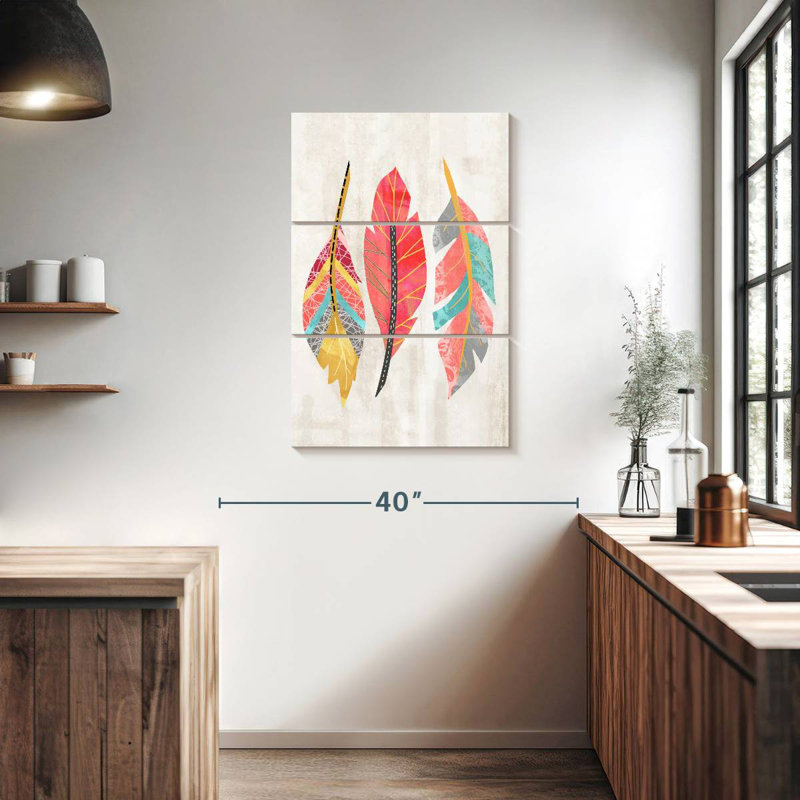 Trio de plumes Kerner, H 38 po x l 24 po