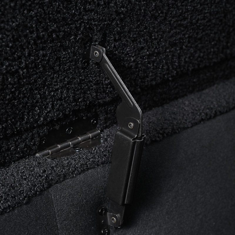 Caitlun Upholstered Storage Bench, Black, 18.1" H x 42.5" W x 17" D