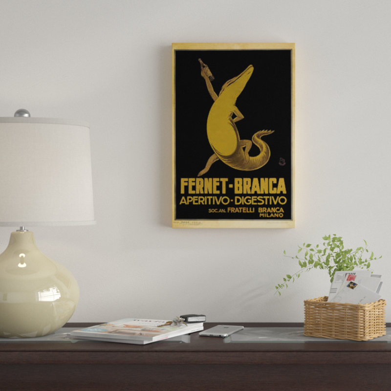 « fernet-branca, croc », reproduction d’impression sur toile, H 18 po x l 12 po x P 1,5 po, Toile tendue, Pas de tapis