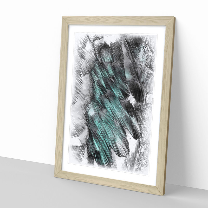Ruffled Feathers - Single Picture Frame Painting on MDF, 63cm H x 45cm W x 2cm D, Oak Framed