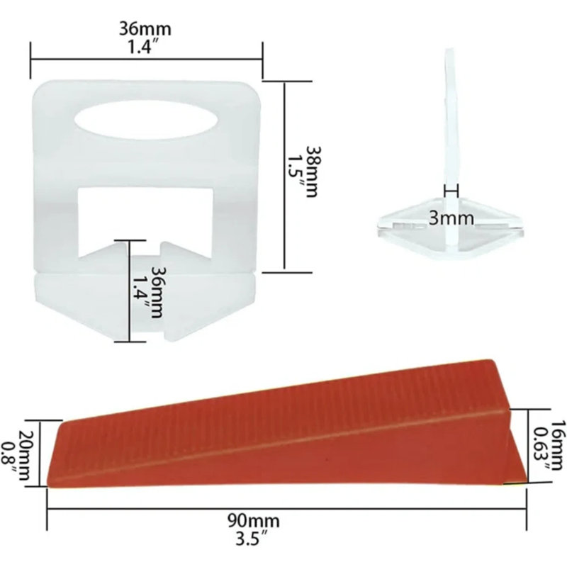 Ensemble d'outils de nivellement de carreaux 500 pièces