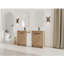 Armoire de salle de bain indépendante avec lavabo en céramique et armoire de rangement, porte à fermeture en douceur