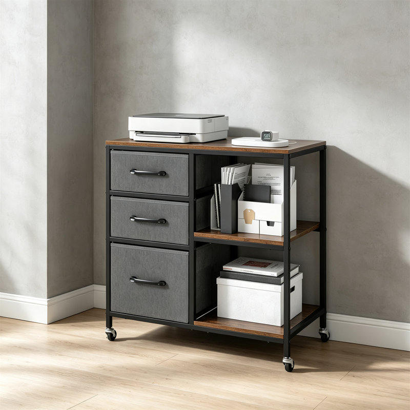 3-Drawer Mobile File Cabinet