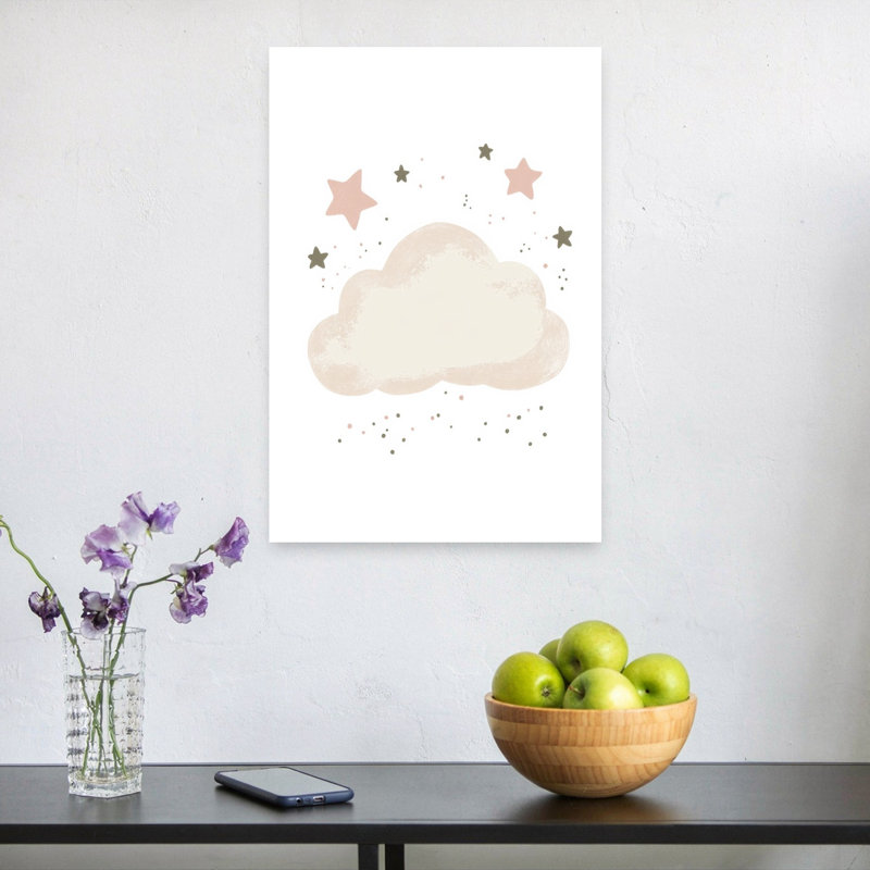 Soft Cloud Stars Abstract Dreamy Modern Landscape Nature Wall Art Print by Mathieu - Wrapped Canvas Print