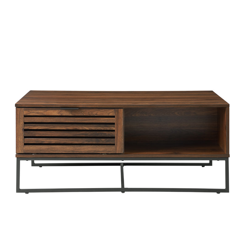 Rishi Sled Coffee Table with Storage, Dark Walnut