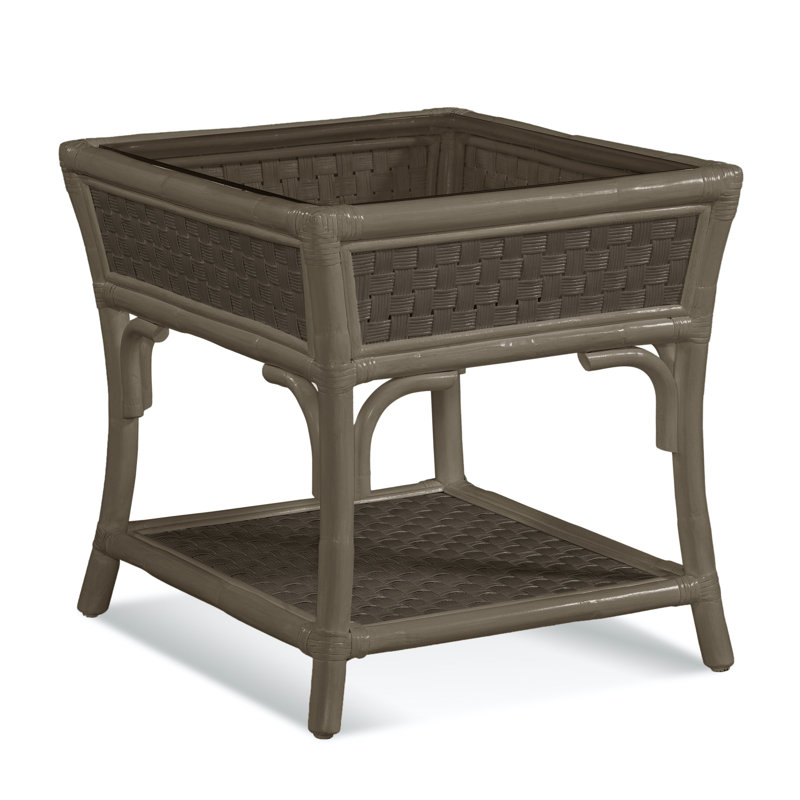 Boca Glass End Table, Aged Barrel