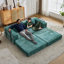 Canapé à compression, canapé-lit de plancher convertible à structure fixe, causeuse modulaire sans os sans causeuse, tissu chenille, pour salon, vert foncé-1033344366