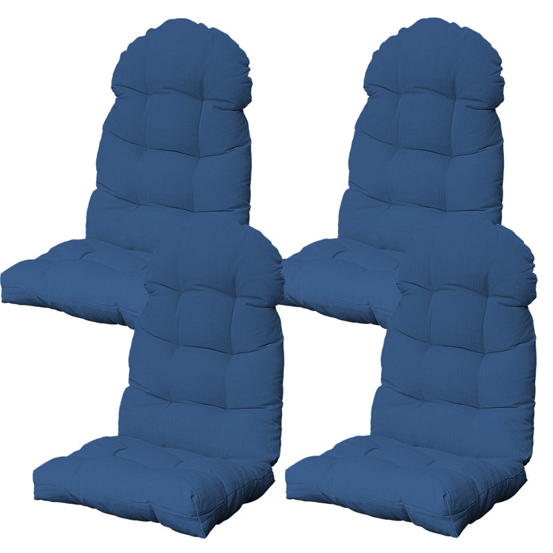 Outdoor Adirondack Chair&Rocking Chair Seat And Back Cushion(Set Of 4), 4, Blue