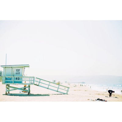 Blue Beach Tower - Wrapped Canvas Art Prints
