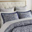 Ensembles de literie élégants bleu marine, polyester et coton, style classique pour la maison