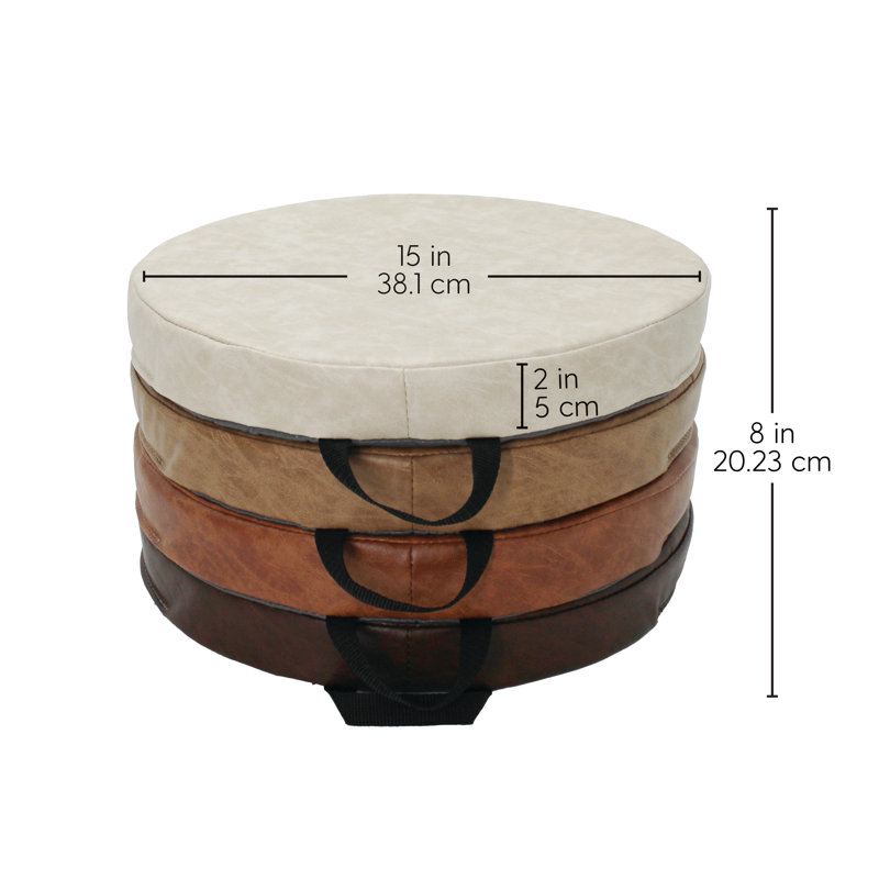 SoftScape 15" Kids Round Distressed Leather Floor Cushions
