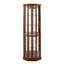 Vitrine de coin lumineuse 6 tablettes avec tablettes réglables en verre trempé et dossier en miroir-2006787043