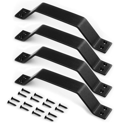 9” Sliding Barn Door Handle, Black Gate Handle Set, Door Pull, Pull Handle for Sliding Barn Door