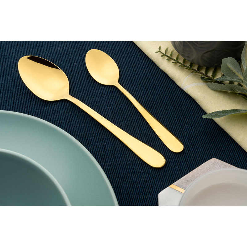 Grunwerg Windsor 16 Piece Coloured 18/10 Stainless Steel Cutlery Set, Service for 4, Gold