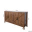 Armoire à finition noyer avec 4 portes et tablettes ouvertes - Intérieur spacieux pour le salon, la chambre à coucher, la conception de bureau