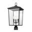 Lampadaire d'extérieur simple à 3 lumières 23 po Messerly-1907688741