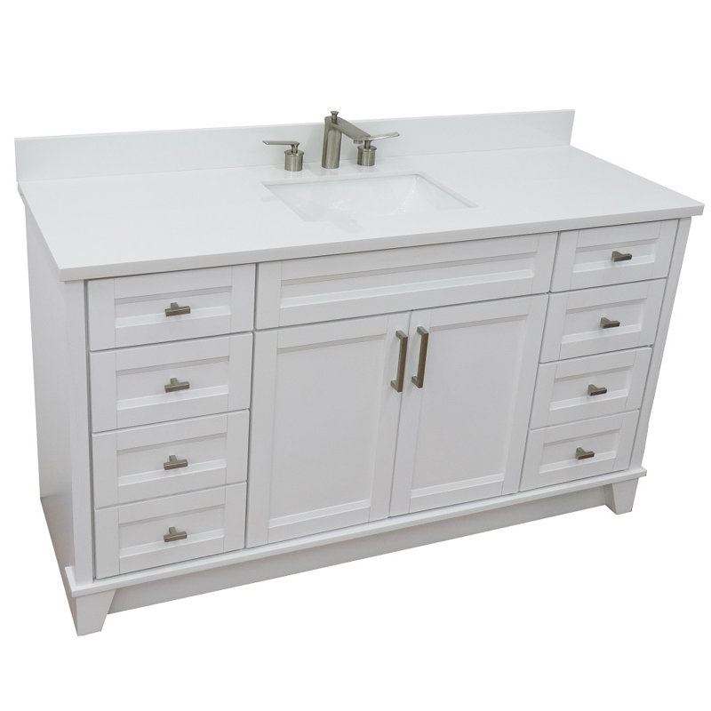 Canny 61'' Single Bathroom Vanity with Quartz Top