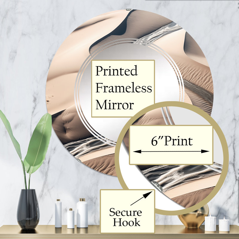 Miroir mural rond Pue, 32 po x 32 po
