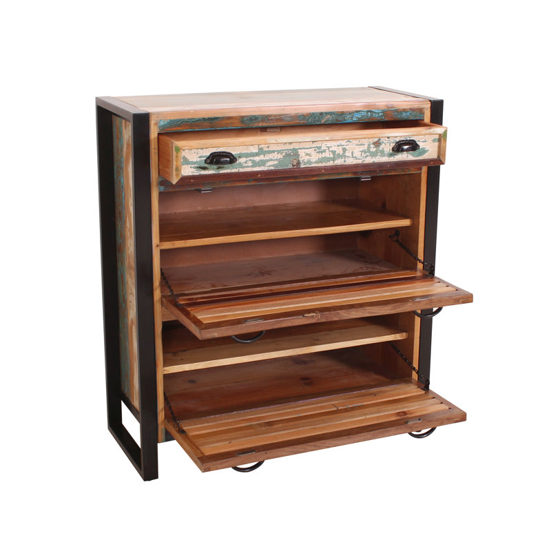 Kimbell 12 Pair Solid Wood Shoe Storage Cabinet