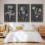 Slate Floral II, ensemble de 3 toiles encadrées sur toile-97706444-97706445