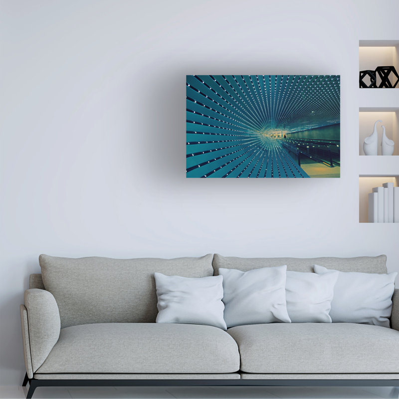 Art sur toile, tunnel bleu Oscar V Ajanel, H 12 po x l 19 po