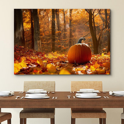 Autumn Fall Thanksgiving Forest Pumpkin Nature Wilderness Photography Wall Decor Zen