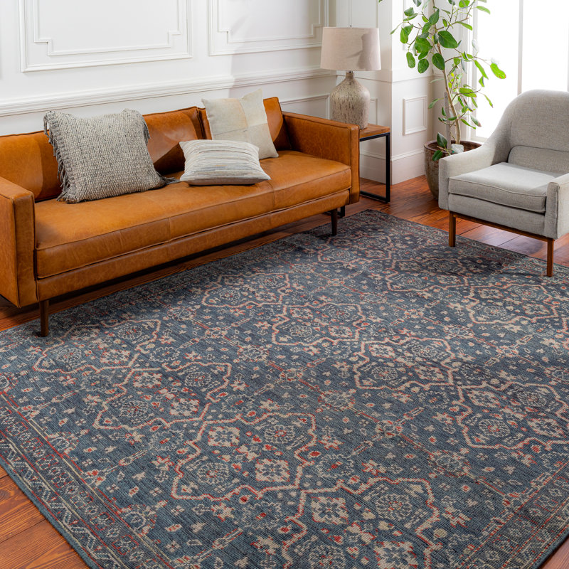 Smyrna Oriental Hand-Knotted Wool Charcoal Area Rug, Rectangle 2' x 3'