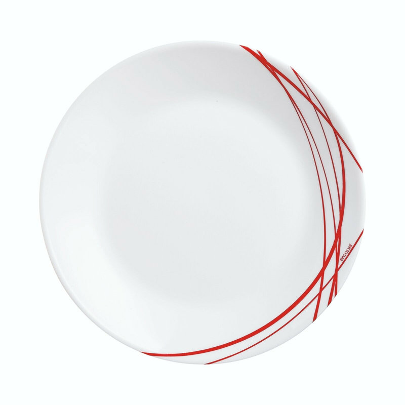 Domitille 18cm Dessert Plate, White/Red