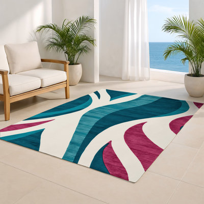 Watercolor Green Indoor and Outdoor Area Rug
