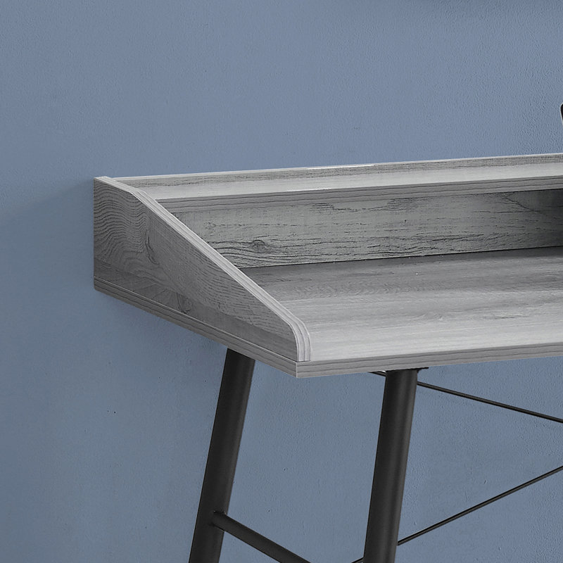 Bureau d'ordinateur, bureau personnel, ordinateur portable, tablettes de rangement, L 48 po, bureau, métal, Gris