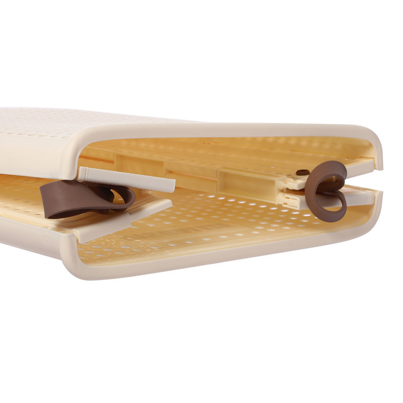 Panier à linge en plastique avec poignées, Crème, H 19,7 po x l 14,8 po x P 12,2 po