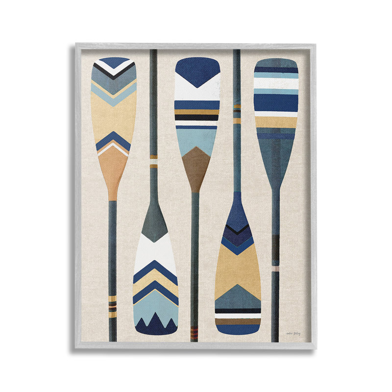 «Nautical Boat Oars», art de la giclée encadrée par Amber Sterling, Estampe numérique Farmhouse, H 20 po x l 16 po