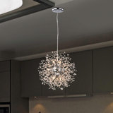 Varner 8-light 16.2" Clear Beads Firework Pendant Chandelier