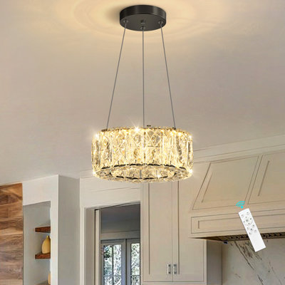 Dimmable  Led Crystal Chandelier Black