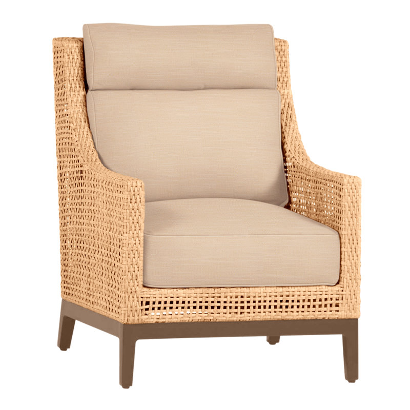 Péninsule tissée Penia Raphia clair / bois de santal, Dentelle Rollo, Pas de passepoil + bourre standard