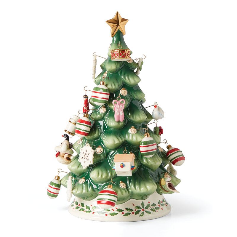 Classic Christmas Tree with Colorful Ornaments Set